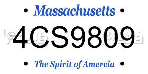 4CS9809 Massachusetts License Plate
