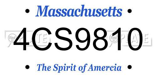 4CS9810 Massachusetts License Plate