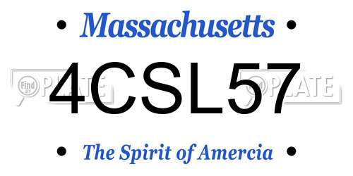 4CSL57 Massachusetts License Plate