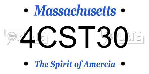 4CST30 Massachusetts License Plate