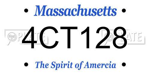 4CT128 Massachusetts License Plate