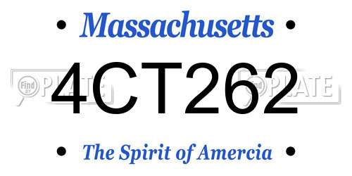 4CT262 Massachusetts License Plate