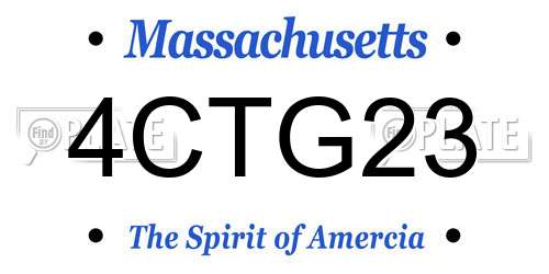 4CTG23 Massachusetts License Plate