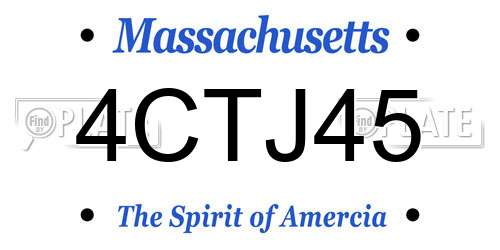 4CTJ45 Massachusetts License Plate