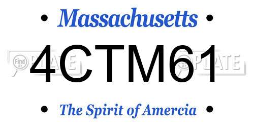 4CTM61 Massachusetts License Plate