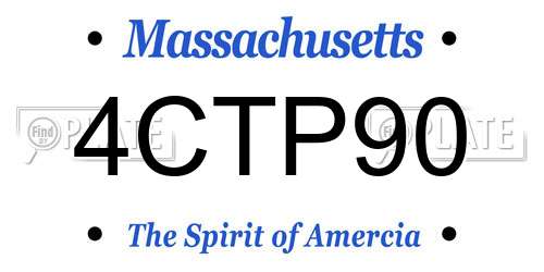 4CTP90 Massachusetts License Plate