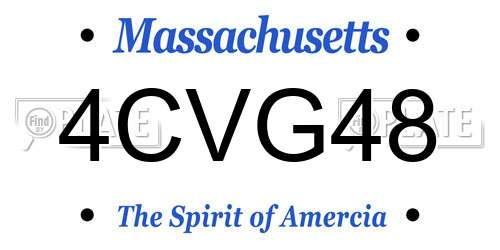 4CVG48 Massachusetts License Plate