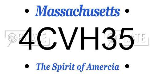 4CVH35 Massachusetts License Plate