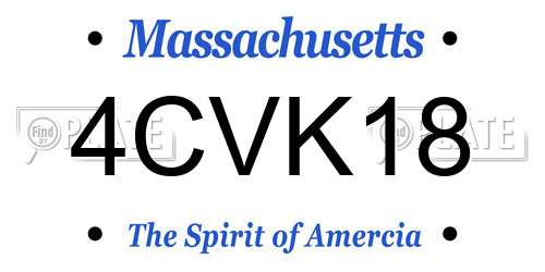 4CVK18 Massachusetts License Plate