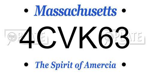 4CVK63 Massachusetts License Plate