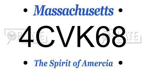 4CVK68 Massachusetts License Plate