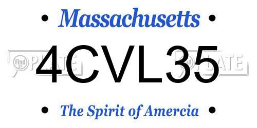 4CVL35 Massachusetts License Plate