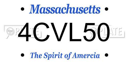 4CVL50 Massachusetts License Plate