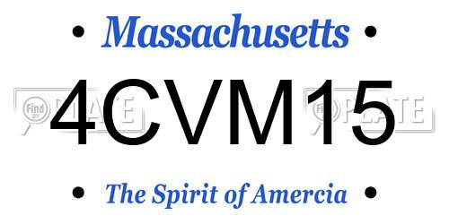 4CVM15 Massachusetts License Plate