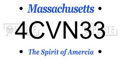 4CVN33 Massachusetts License Plate
