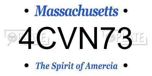 4CVN73 Massachusetts License Plate