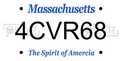 4CVR68 Massachusetts License Plate