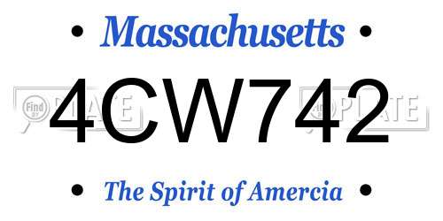 4CW742 Massachusetts License Plate