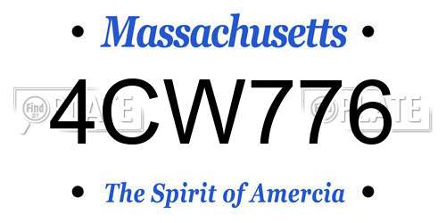 4CW776 Massachusetts License Plate