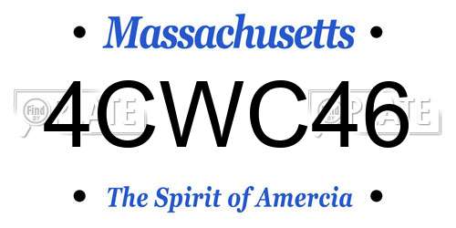 4CWC46 Massachusetts License Plate