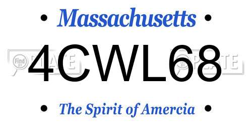 4CWL68 Massachusetts License Plate