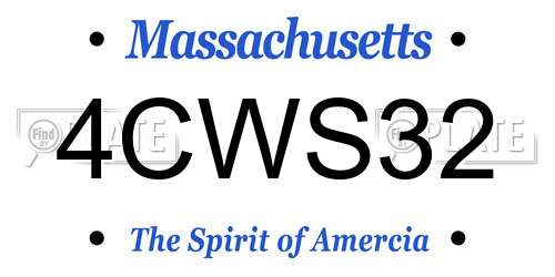 4CWS32 Massachusetts License Plate