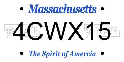 4CWX15 Massachusetts License Plate