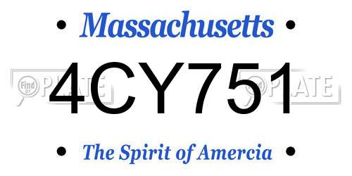 4CY751 Massachusetts License Plate