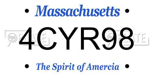 4CYR98 Massachusetts License Plate