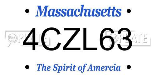 4CZL63 Massachusetts License Plate