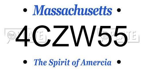 4CZW55 Massachusetts License Plate
