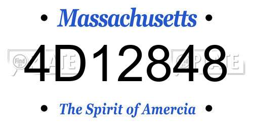 4D12848 Massachusetts License Plate