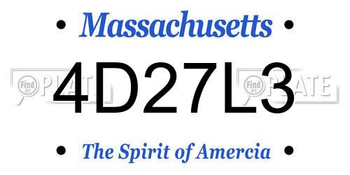 4D27L3 Massachusetts License Plate