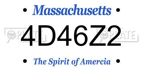 4D46Z2 Massachusetts License Plate