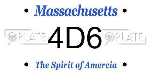 4D6 Massachusetts License Plate