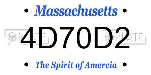 4D70D2 Massachusetts License Plate