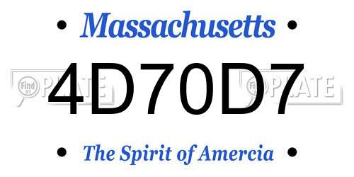 4D70D7 Massachusetts License Plate