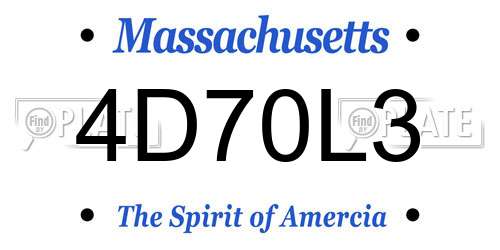 4D70L3 Massachusetts License Plate