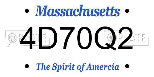 4D70Q2 Massachusetts License Plate