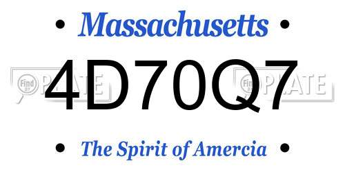 4D70Q7 Massachusetts License Plate
