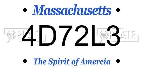 4D72L3 Massachusetts License Plate