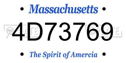 4D73769 Massachusetts License Plate