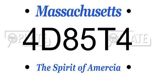 4D85T4 Massachusetts License Plate