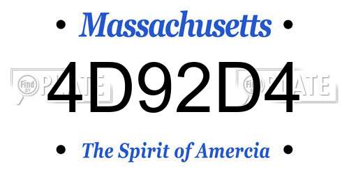 4D92D4 Massachusetts License Plate