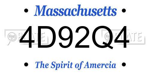 4D92Q4 Massachusetts License Plate