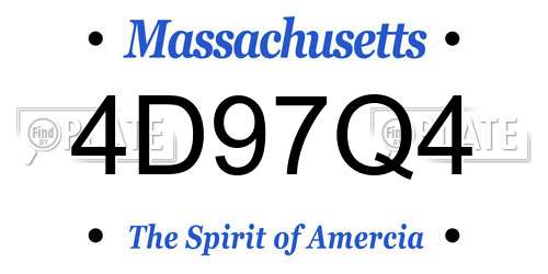 4D97Q4 Massachusetts License Plate