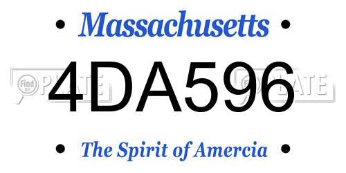 4DA596 Massachusetts License Plate