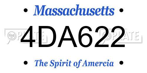 4DA622 Massachusetts License Plate