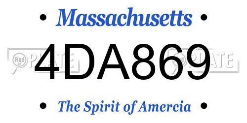 4DA869 Massachusetts License Plate