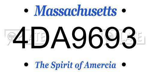 4DA9693 Massachusetts License Plate
